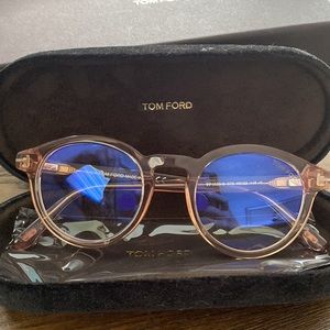 NIB Tom Ford spring hinge frames. Rare clear / nude / peach-ish tone.